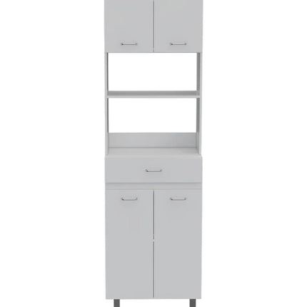 79" White Pantry Cabinet with Three Shelves