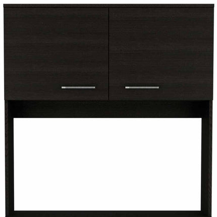 71" Black Wood Pantry Or Storage Closet