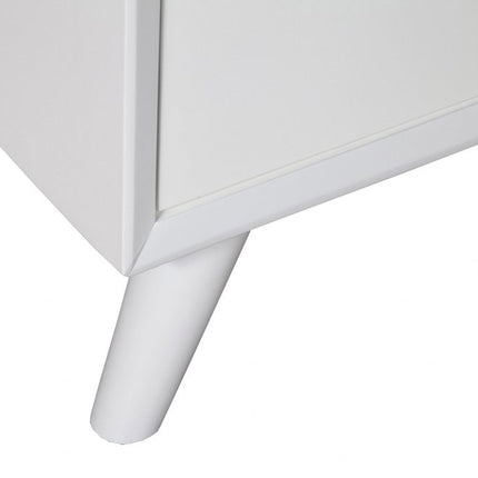 50" White Solid Wood Cabinet Enclosed Storage TV Stand