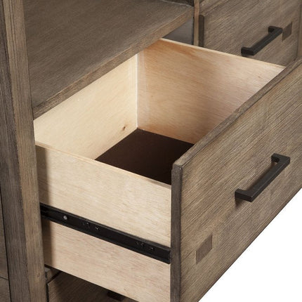 42" Brown Solid Wood Open Shelving TV Stand HomeRoots