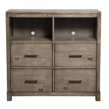 42" Brown Solid Wood Open Shelving TV Stand HomeRoots