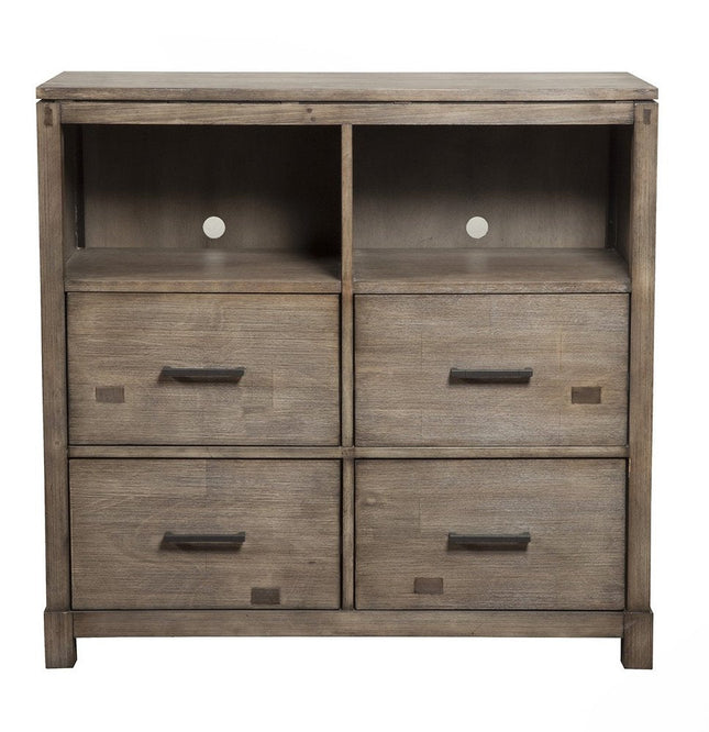 42" Brown Solid Wood Open Shelving TV Stand HomeRoots