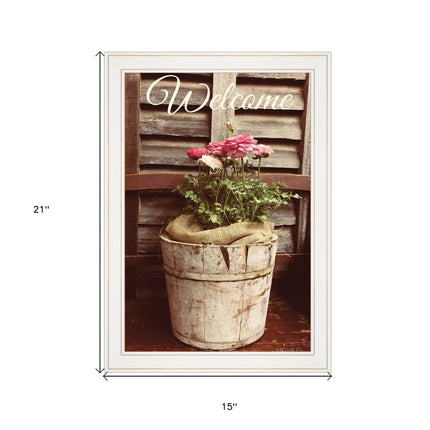 Welcome Roses 1 White Framed Print Wall Art HomeRoots
