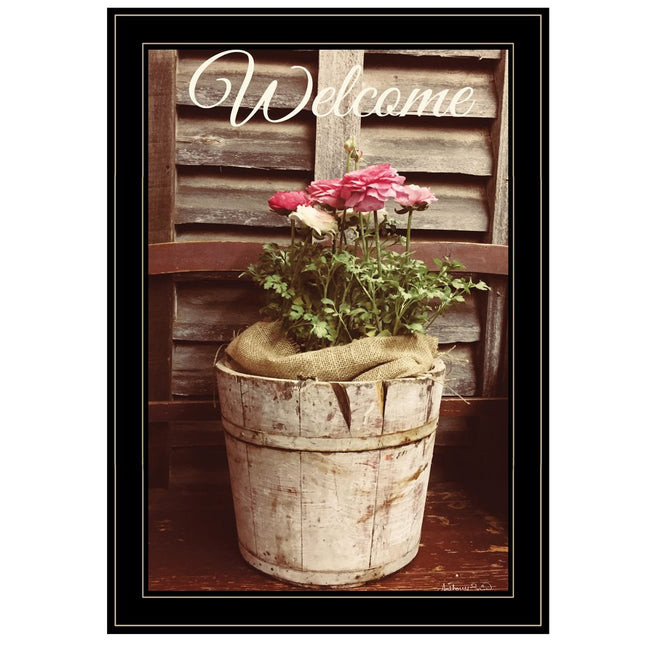 Welcome Roses 2 Black Framed Print Wall Art HomeRoots
