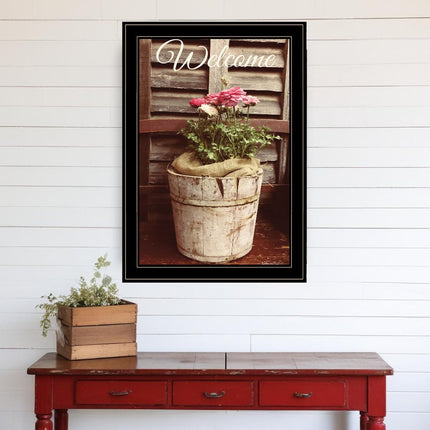 Welcome Roses 2 Black Framed Print Wall Art HomeRoots
