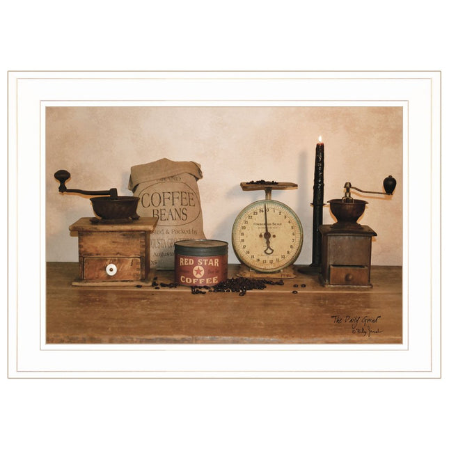 The Daily Grind 5 White Framed Print Wall Art HomeRoots