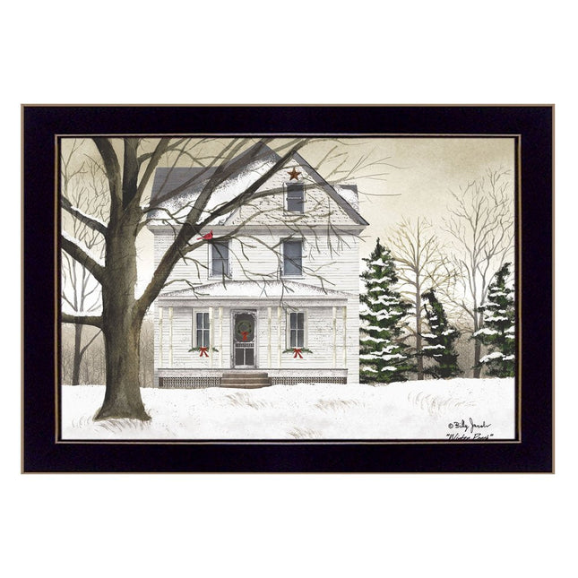 Winter Porch Black Framed Print Wall Art HomeRoots