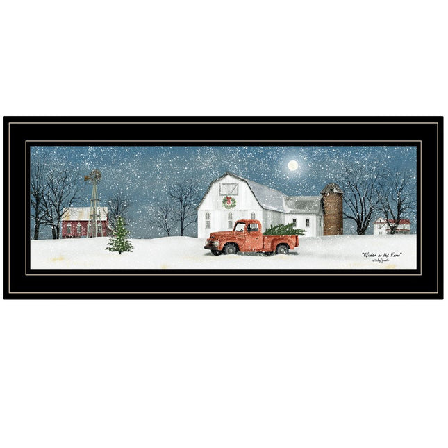 Winter on The Farm 2 Black Framed Print Wall Art HomeRoots