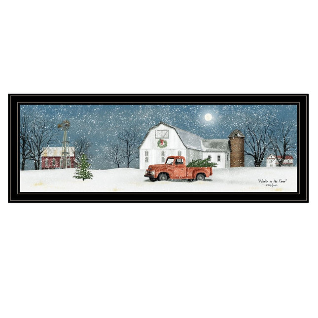 Winter on The Farm 4 Black Framed Print Wall Art HomeRoots