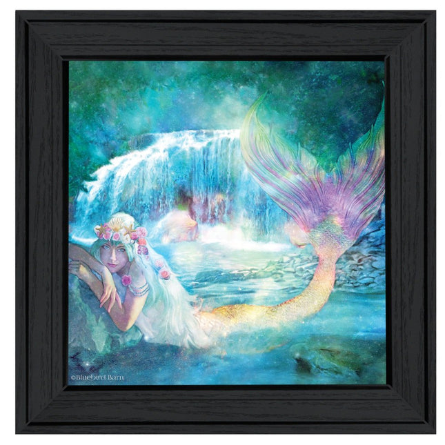 Woodland Cove Mermaid 1 Black Framed Print Wall Art HomeRoots