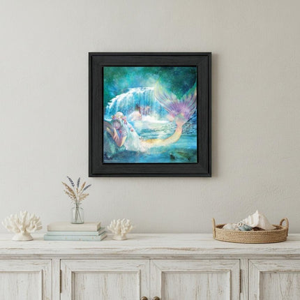 Woodland Cove Mermaid 1 Black Framed Print Wall Art HomeRoots