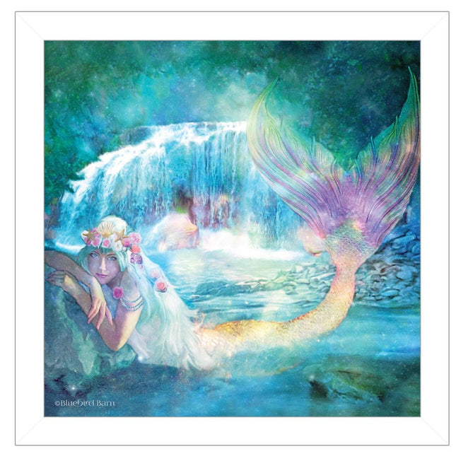 Woodland Cove Mermaid 2 White Framed Print Wall Art HomeRoots