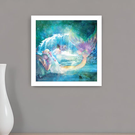 Woodland Cove Mermaid 2 White Framed Print Wall Art HomeRoots