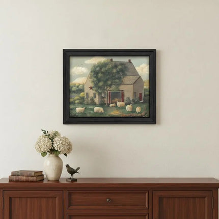Wooly Sheep Black Framed Print Wall Art HomeRoots