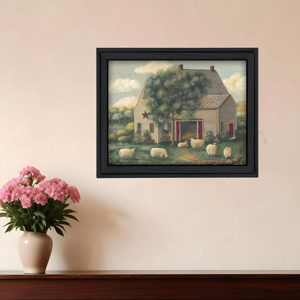 Wooly Sheep Black Framed Print Wall Art HomeRoots