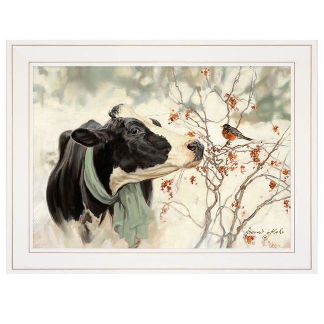 The Winter Robin 3 White Framed Print Wall Art HomeRoots