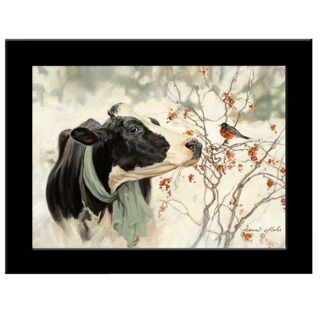 The Winter Robin 4 Black Framed Print Wall Art HomeRoots