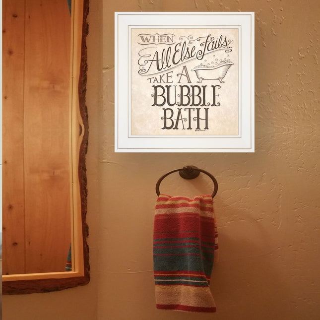 When All Else Fails 2 White Framed Print Bathroom Wall Art HomeRoots
