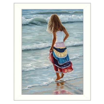 The Striped Skirt White Framed Print Wall Art HomeRoots