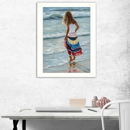 The Striped Skirt White Framed Print Wall Art HomeRoots