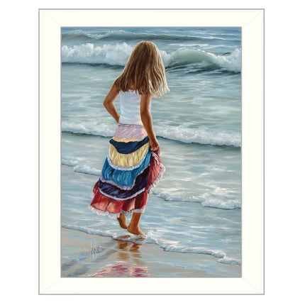 The Striped Skirt White Framed Print Wall Art HomeRoots