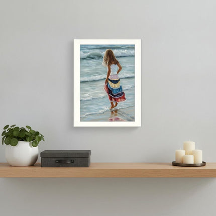 The Striped Skirt White Framed Print Wall Art HomeRoots