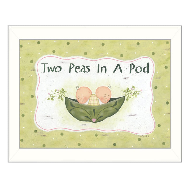 Two Peas in a Pod White Framed Print Wall Art HomeRoots