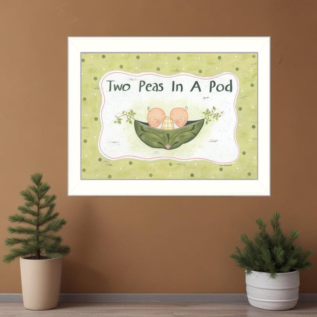 Two Peas in a Pod White Framed Print Wall Art HomeRoots