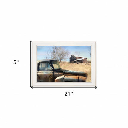 Vintage Farm Trucks 1 White Framed Print Wall Art HomeRoots