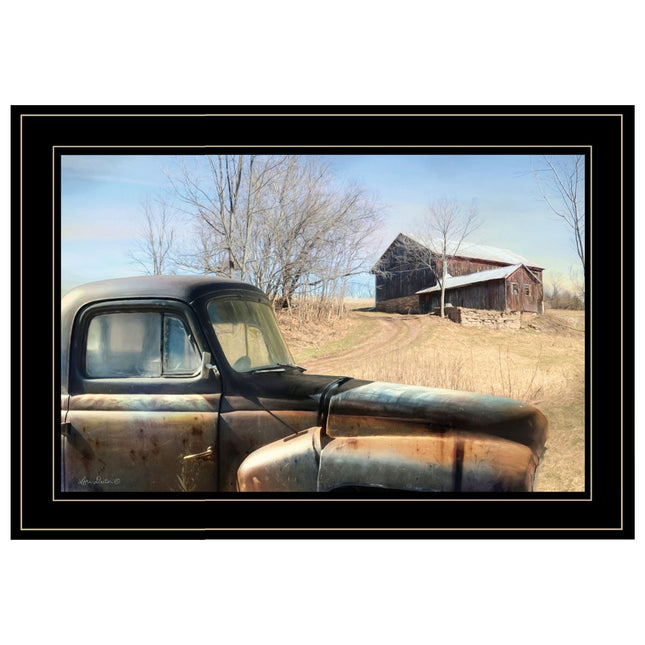 Vintage Farm Trucks 2 Black Framed Print Wall Art HomeRoots