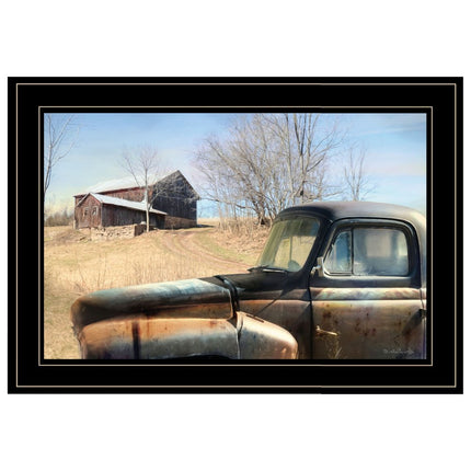Vintage Farm Trucks 2 Black Framed Print Wall Art HomeRoots