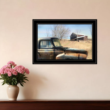 Vintage Farm Trucks 2 Black Framed Print Wall Art HomeRoots