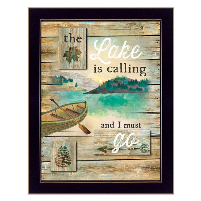 The Lake is Calling 3 Black Framed Print Wall Art HomeRoots