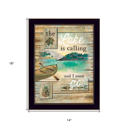 The Lake is Calling 3 Black Framed Print Wall Art HomeRoots