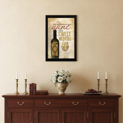 Wine And Sweet Words Black Framed Print Wall Art HomeRoots