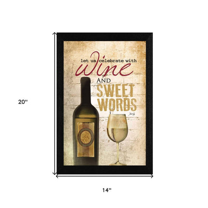 Wine And Sweet Words Black Framed Print Wall Art HomeRoots