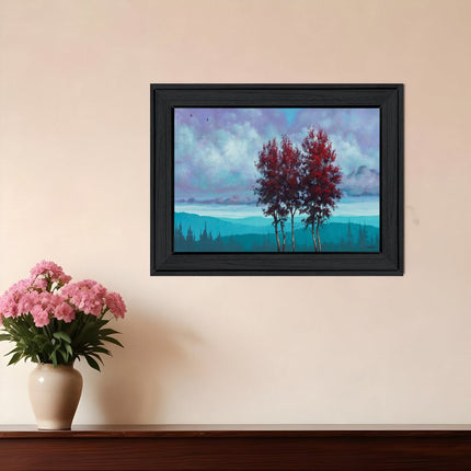 Two Red Trees 2 Black Framed Print Wall Art HomeRoots