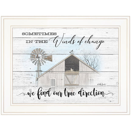 Winds Of Change Windmill on the Farm White Framed Print Wall Art HomeRoots