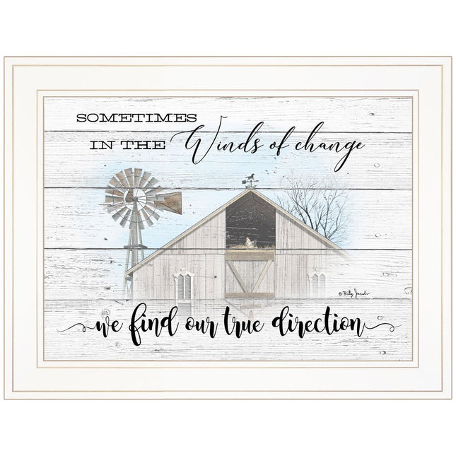 Winds Of Change Windmill on the Farm White Framed Print Wall Art HomeRoots