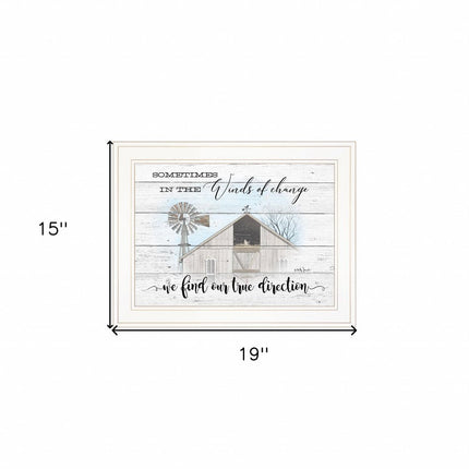 Winds Of Change Windmill on the Farm White Framed Print Wall Art HomeRoots