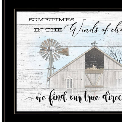 Winds Of Change Windmill on the Farm Black Framed Print Wall Art HomeRoots