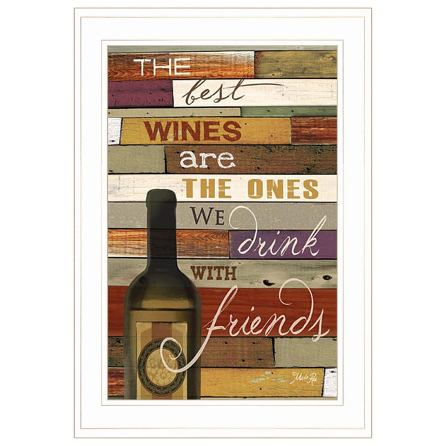 Wine With Friends White Framed Print Wall Art HomeRoots