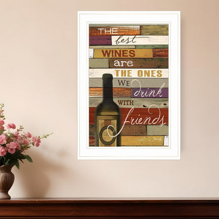 Wine With Friends White Framed Print Wall Art HomeRoots