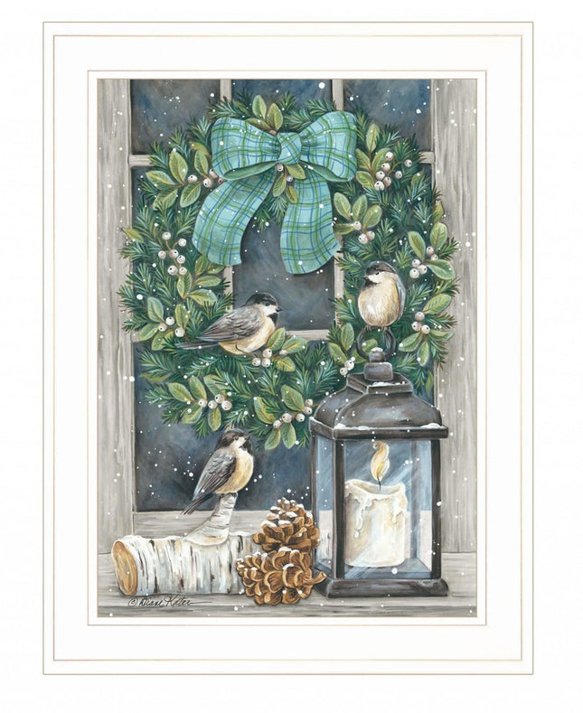 Winter Wreath 1 White Framed Print Wall Art HomeRoots