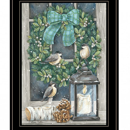 Winter Wreath 2 Black Framed Print Wall Art HomeRoots