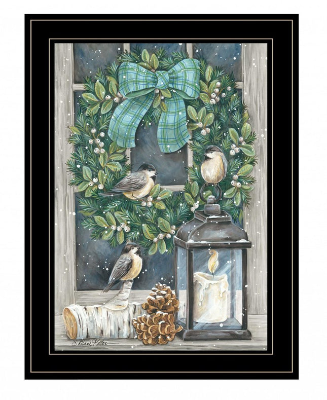 Winter Wreath 2 Black Framed Wall Art HomeRoots