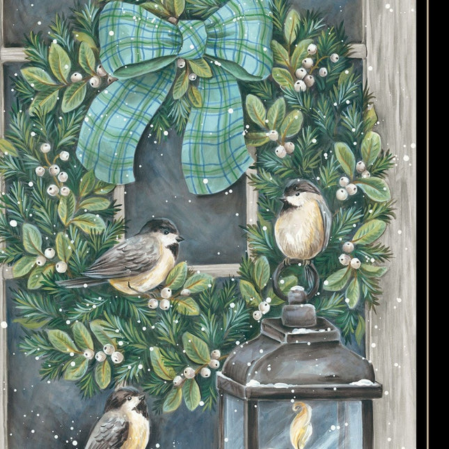 Winter Wreath 2 Black Framed Wall Art HomeRoots