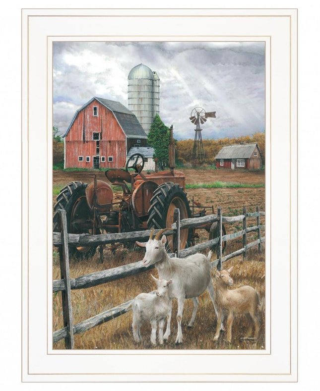 The Old Tractor 2 White Framed Print Wall Art HomeRoots