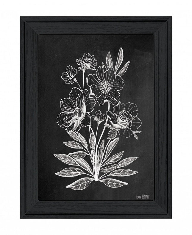 Vintage Chalkboard Flowers Black Framed Print Wall Art HomeRoots