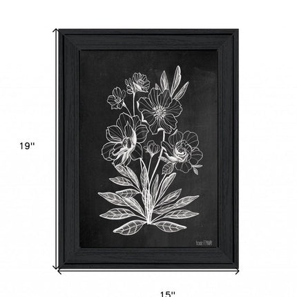 Vintage Chalkboard Flowers Black Framed Print Wall Art HomeRoots